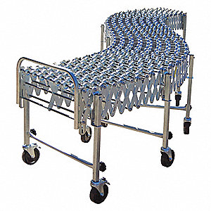 Nestaflex skate wheel roll conveyor, partially folded up