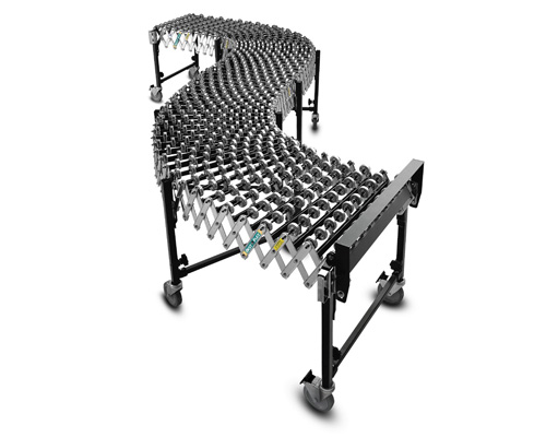 BestFlex skate wheel roll conveyor, partially folded up.