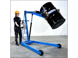 A Blue Hydra-Lift Karrier with Extended Reach, extending a black barrel