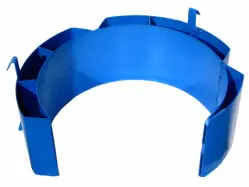 Blue diameter adapter makes it easier for personnel to handle smaller drums.
