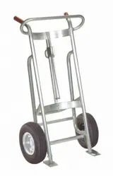 EZY-Rol Two Wheel Aluminum Frame Drum Truck - Pneumatic Tires - Brakes