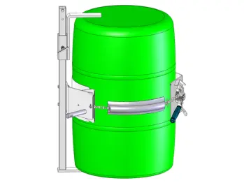 Bracket Asembly to Handle Rimless Plastic Drum. Stainless Steel. 31" to 39" tall