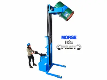 < Pilot > Power-Propelled Scale-Equipped Drum Mover / Pourer